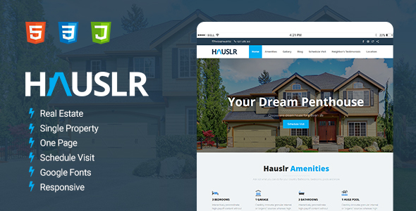 Hauslr – Single Property Modern HTML Template